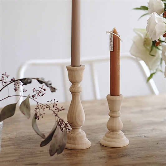 Natural wood candlestick